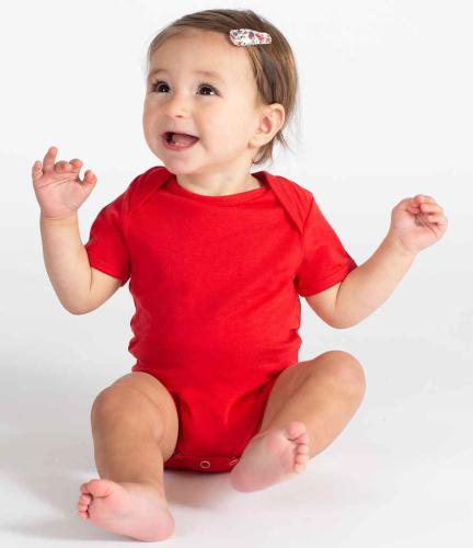 Larkwood Essential Short Sleeve Baby Bodysuit - RED - 45446